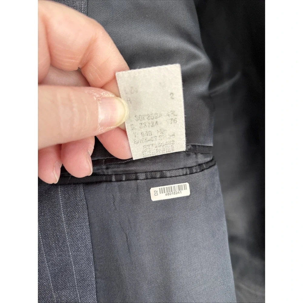 Lauren Ralph Lauren Blazer Mens 48L Charcoal Pinstripe Wool Sport Coat‎ Jacket